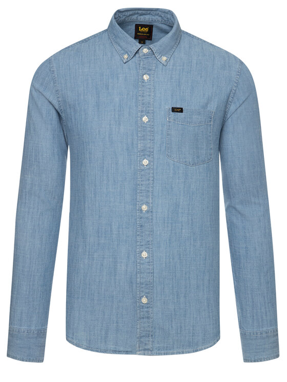 Lee Lee Camicia L880NSNJ 112123337 Celeste Regular Fit