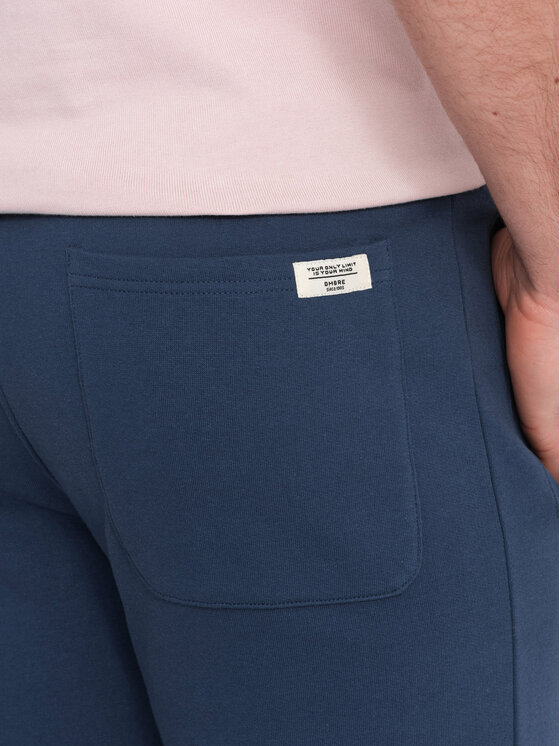 Ombre Ombre Teplákové kalhoty OM-PABS-0206 Tmavomodrá Regular Fit