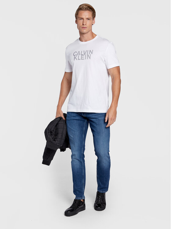 T-shirt Distorted K10K110113 Bianco Regular Fit