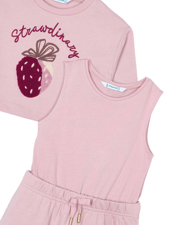 Mayoral Mayoral Komplet bluza i sukienka 4927 Różowy Regular Fit