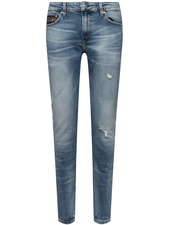 Calvin Klein Jeans Blugi J30J314351 Albastru Slim Fit