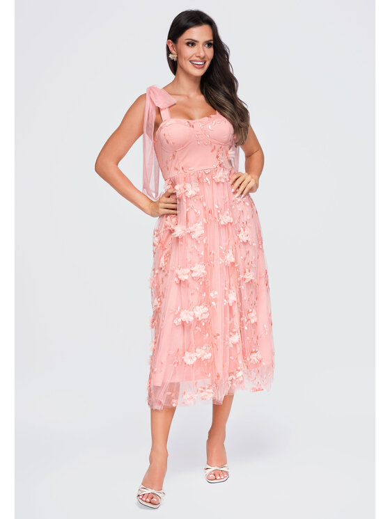 Ombre Ombre Sukienka wieczorowa LA-OM-DLR427 Różowy Regular Fit