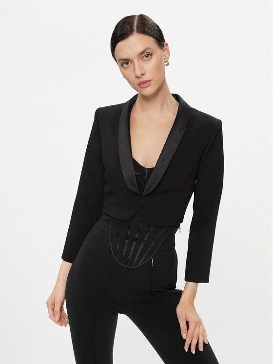 Elisabetta Franchi Elisabetta Franchi Zakó GI-091-37E2-V6000 Fekete Slim Fit