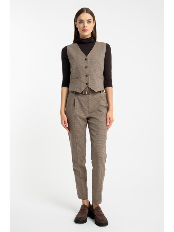 CLICK CLICK Γιλέκο 71-0037 Καφέ Classic Fit