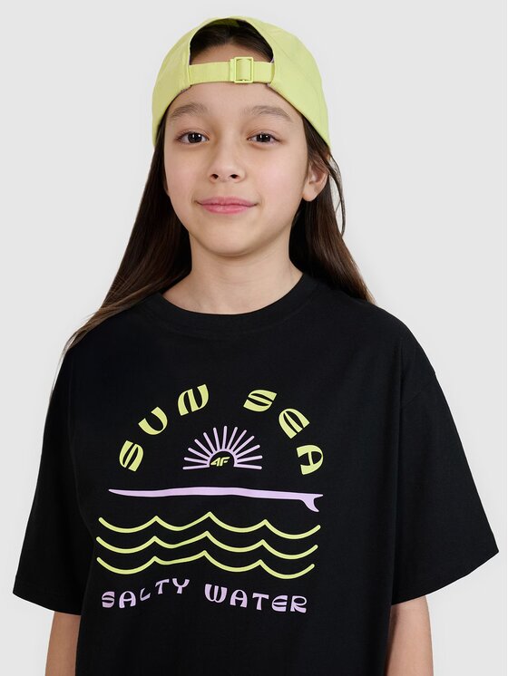 4F 4F T-Shirt 4FJWSS25TTSHF1870-20S Czarny Oversize