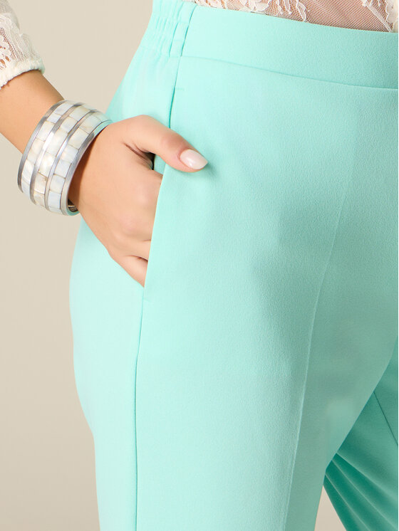 Oltre Oltre Pantaloni di tessuto P273J102543N015 Turchese Regular Fit