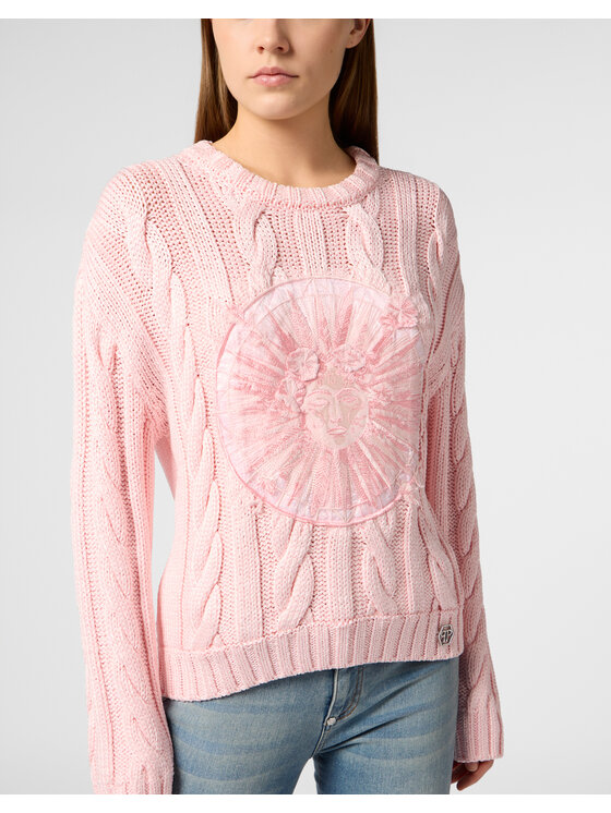 PHILIPP PLEIN PHILIPP PLEIN Sweter 29775 Różowy Regular Fit