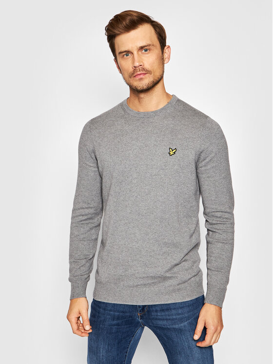 Lyle & Scott Lyle & Scott Pulover Crew KN400VC Siva Regular Fit