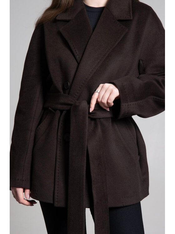 Estro Estro Μάλλινο παλτό ER00119424 Καφέ Loose Fit