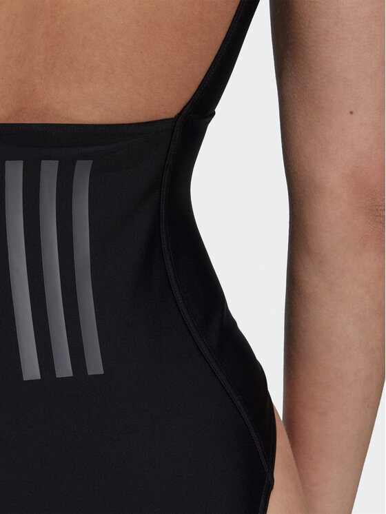 adidas adidas Strój kąpielowy Iconisea 3-Stripes Swimsuit HI1082 Czarny Fitted Fit