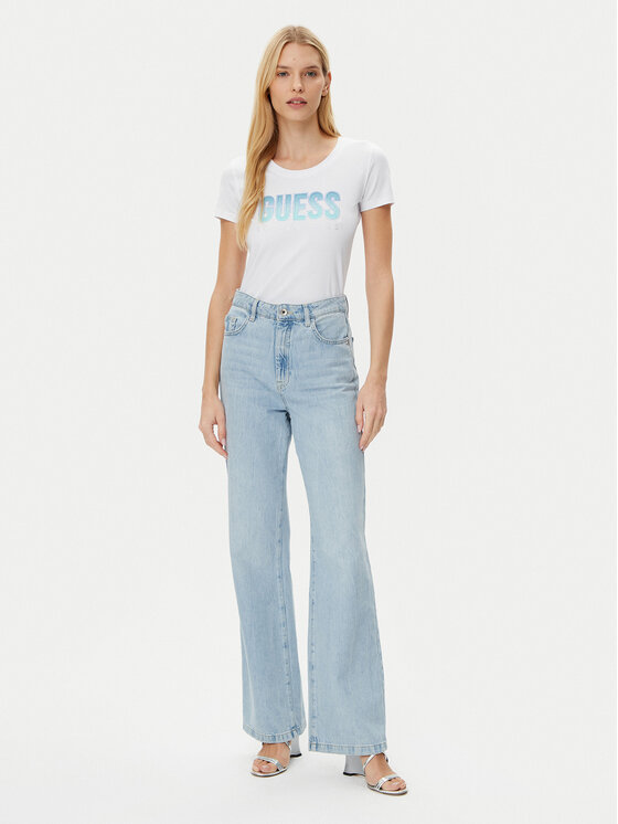 Guess Guess T-Shirt W5GI14 J1314 Biały Regular Fit