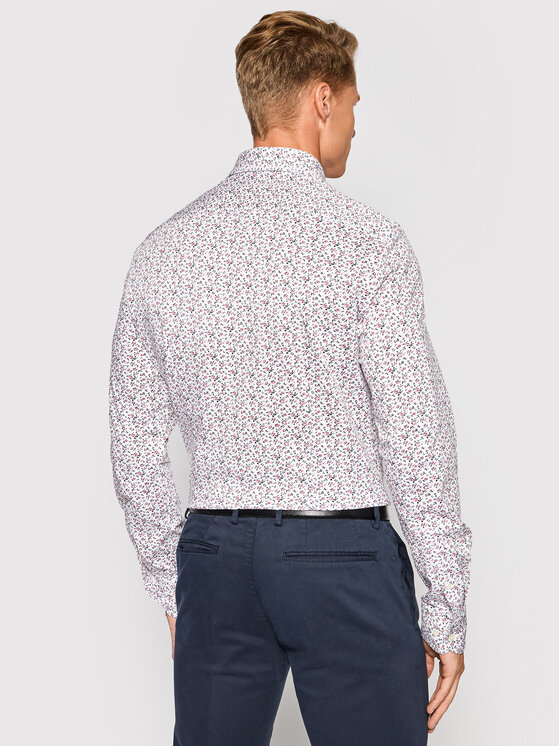 Camicia Floral Knit MW0MW19411 Bianco Slim Fit