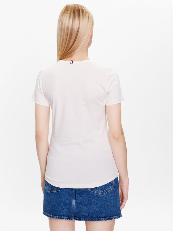 Tommy Hilfiger Tommy Hilfiger Tričko WW0WW38872 Écru Slim Fit