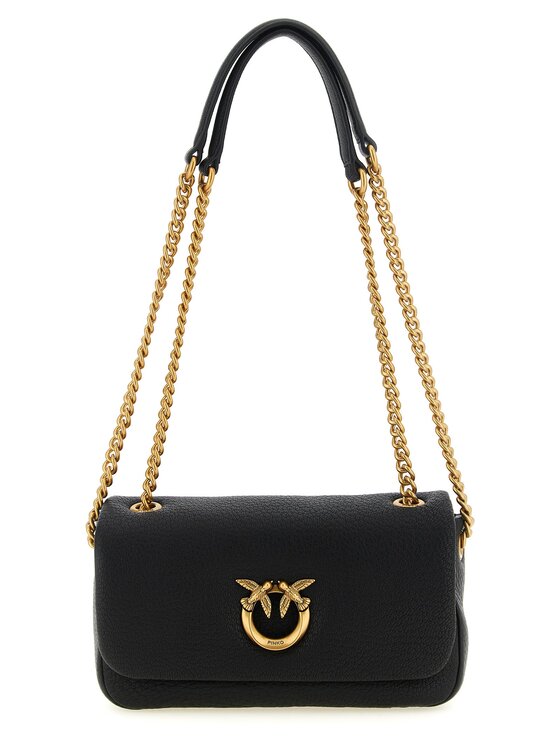 PINKO PINKO Torebka Black Lamb Leather Shoulder Czarny