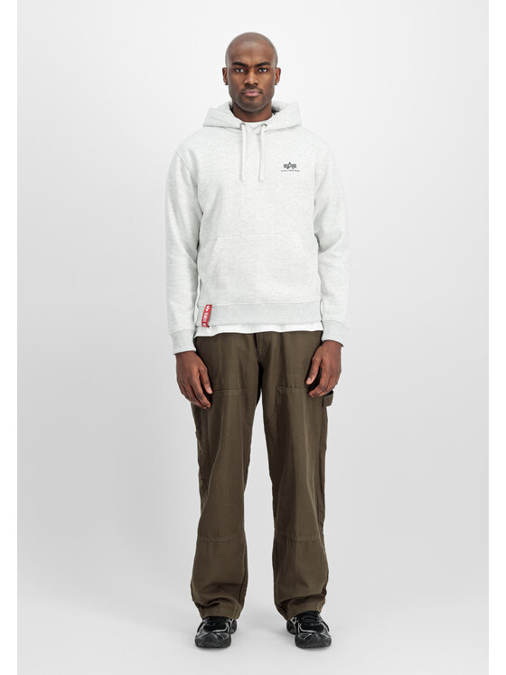 Alpha Industries Alpha Industries Bluza Basic Small Logo Hoodie Szary Regular Fit