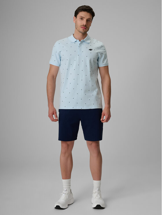4F 4F Polo COMMERCIAL Niebieski jasny Regular Fit