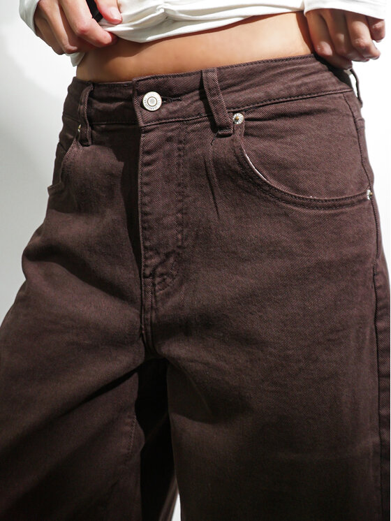 LilaLou LilaLou Jeansy Denver Brązowy Regular Fit