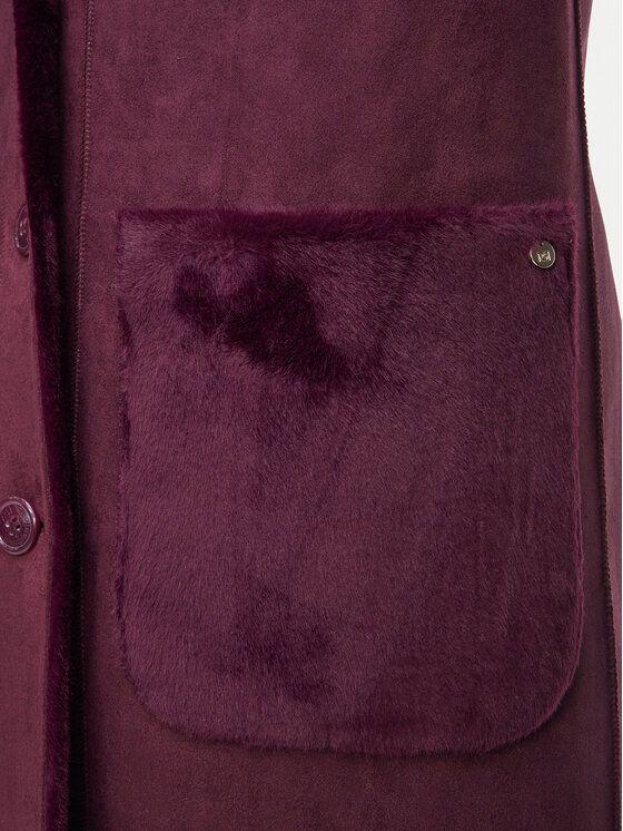 Rinascimento Rinascimento Mākslīgās ādas kažoks CFC0127144003 Bordo Regular Fit