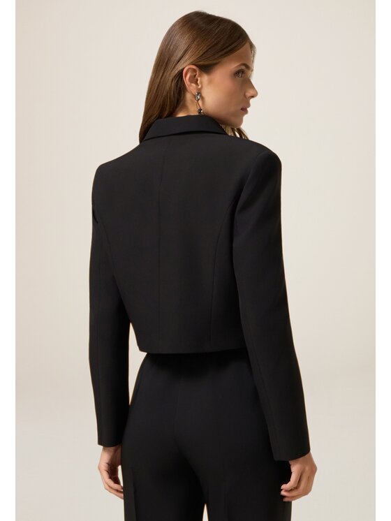 Oltre Oltre Giacca di transizione Q009R004631N033 Nero Cropp Fit