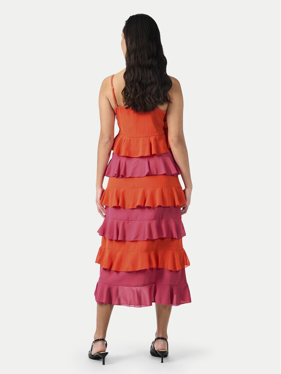 YAS YAS Sukienka letnia Clara 26032842 Pomarańczowy Regular Fit