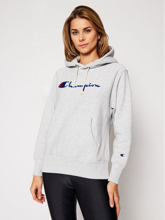 Champion Champion Світшот Script Logo 113794 Сірий Regular Fit