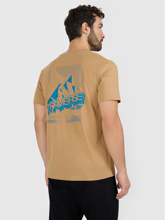 4F 4F T-Shirt MISSION READY Beżowy Regular Fit