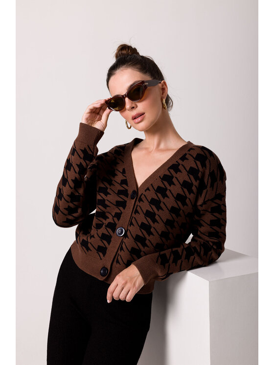 BeWear BeWear Kardigán BK104 Hnedá Comfortable Fit
