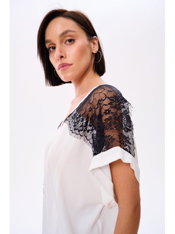 blue shadow blue shadow Tunika Apka Écru Standard Fit