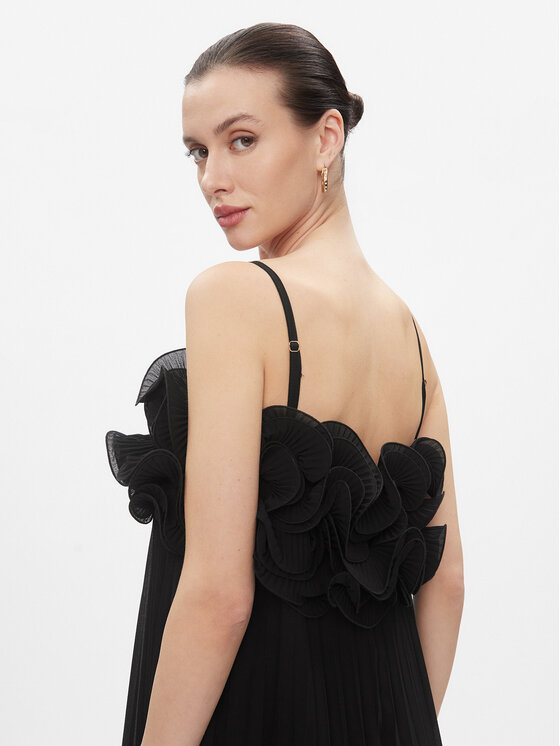 ViCOLO ViCOLO Kokteilinė suknelė TR1108 Juoda Regular Fit