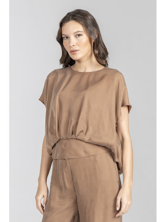 Deni Cler Milano Deni Cler Milano Bluzka W-DC-1217-F2-B8-18-1 Brązowy Loose Fit