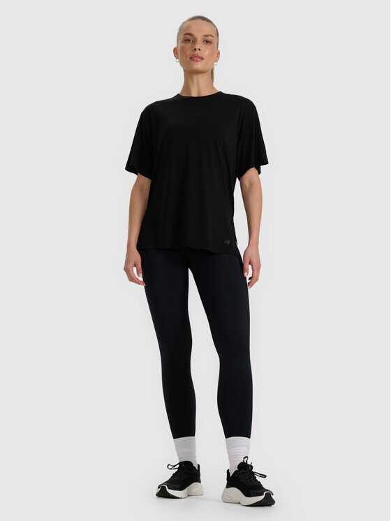 4F 4F T-Shirt 4FRAW25TTSHF3408-20S Černá Oversize