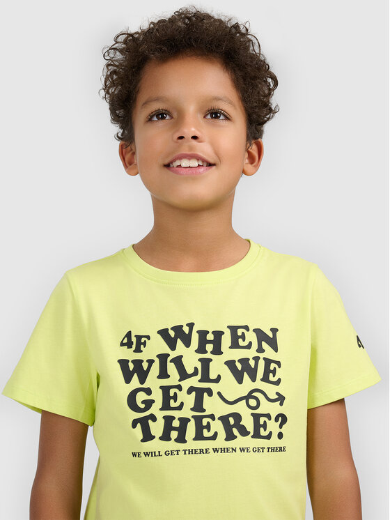 4F 4F T-Shirt HIKING TRIP Żółty jasny Regular Fit