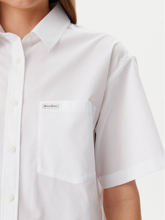 Guess Guess Camicia W5GH98 WH7P1 Bianco Regular Fit
