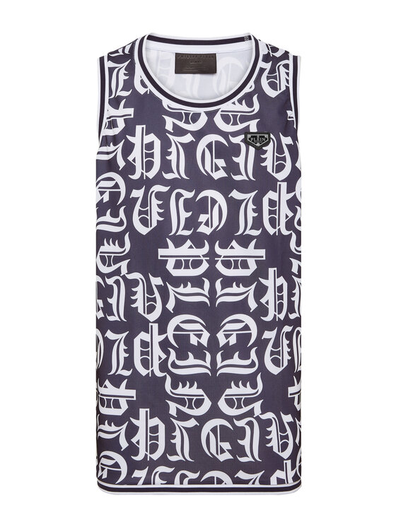 PHILIPP PLEIN Męski Tank top, rozmiar L, Granatowy, 9449