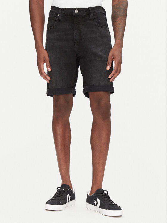 Lee Lee Pantaloni scurți de blugi 5 Pocket 112363930 Negru Regular Fit