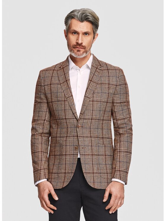 Pako Lorente Pako Lorente Marynarka P26SF-3X-021 Brązowy Slim Fit