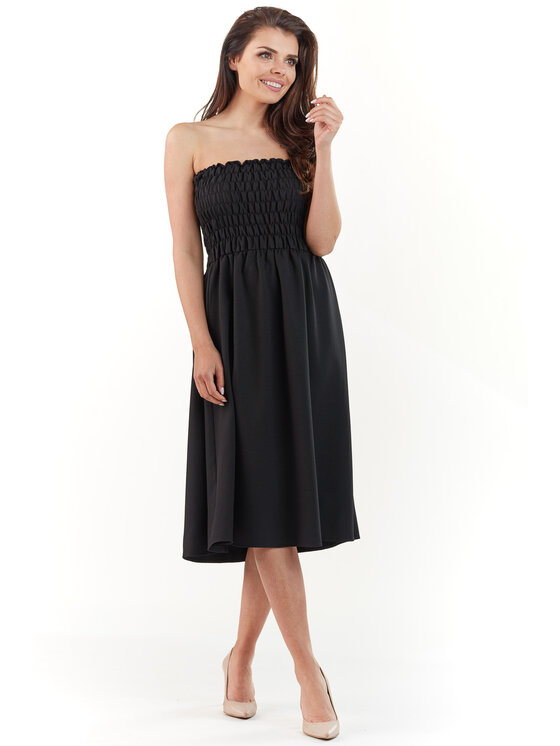 Awama Awama Vestito estivo L070 Nero Basic Fit