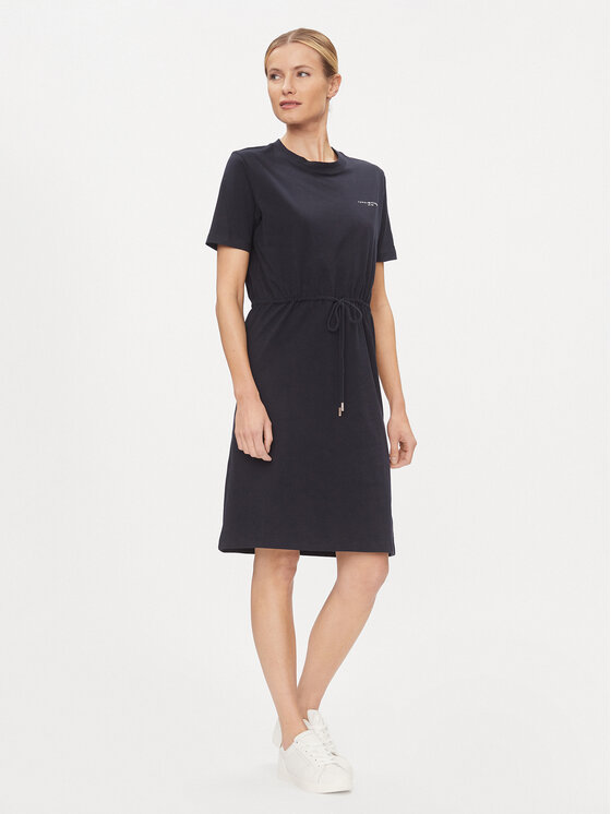 Tommy Hilfiger Tommy Hilfiger Kleid für den Alltag 1985 WW0WW40734 Dunkelblau Regular Fit