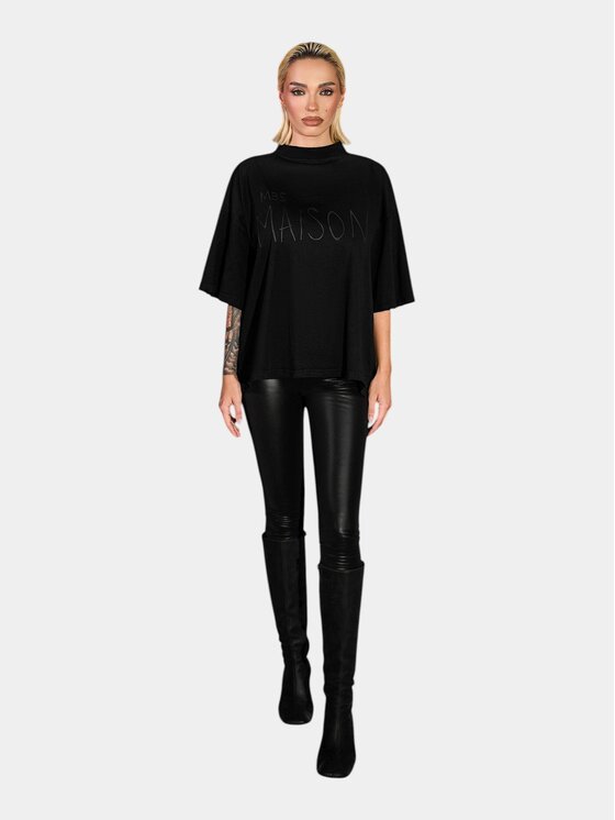 MADE BY SOCIETY MADE BY SOCIETY T-Shirt MONOLITH - T27578 Czarny Basic Fit