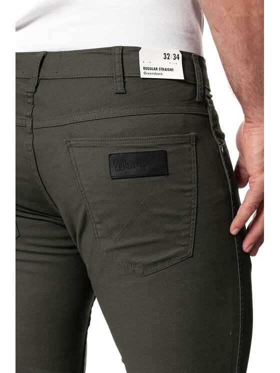 Wrangler Wrangler Pantaloni di tessuto GREENSBORO Verde Straight Fit