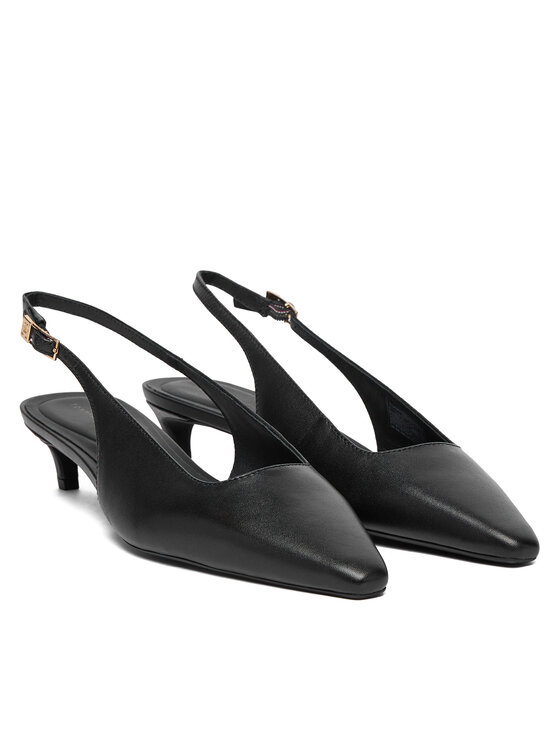 Tommy Hilfiger Tommy Hilfiger Czółenka Th Buckle Slingback Low Pump FW0FW09009 Czarny