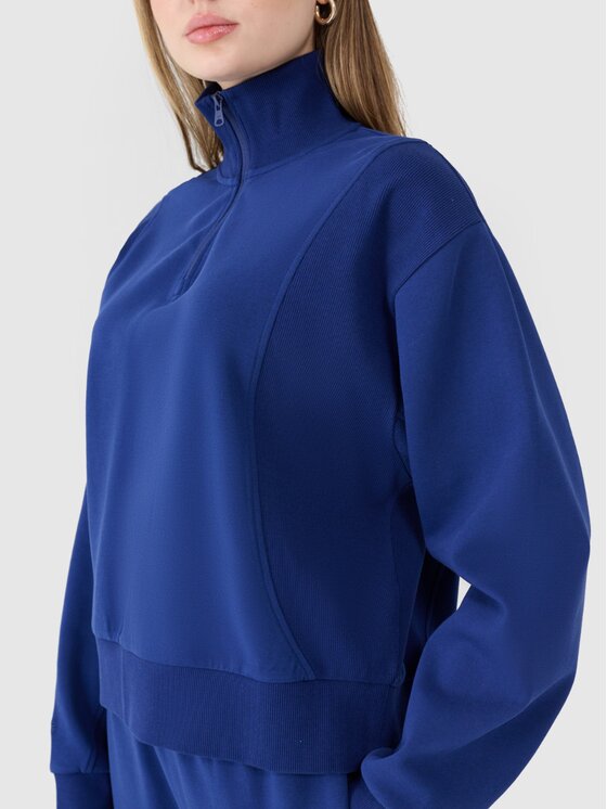 4F 4F Bluza 4FWSS25TSWSF1545-30S Niebieski Regular Fit