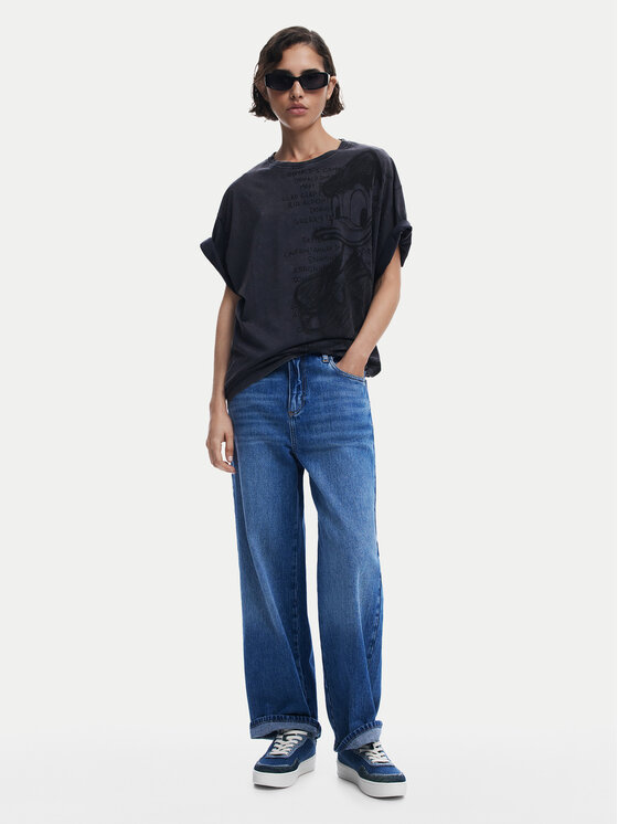 Desigual Desigual Póló Donald 25SWTKAH Szürke Loose Fit