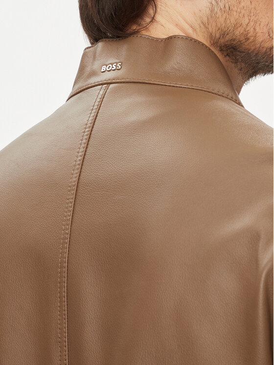 BOSS Boss Giacca di pelle Mansell 50506353 Marrone Regular Fit
