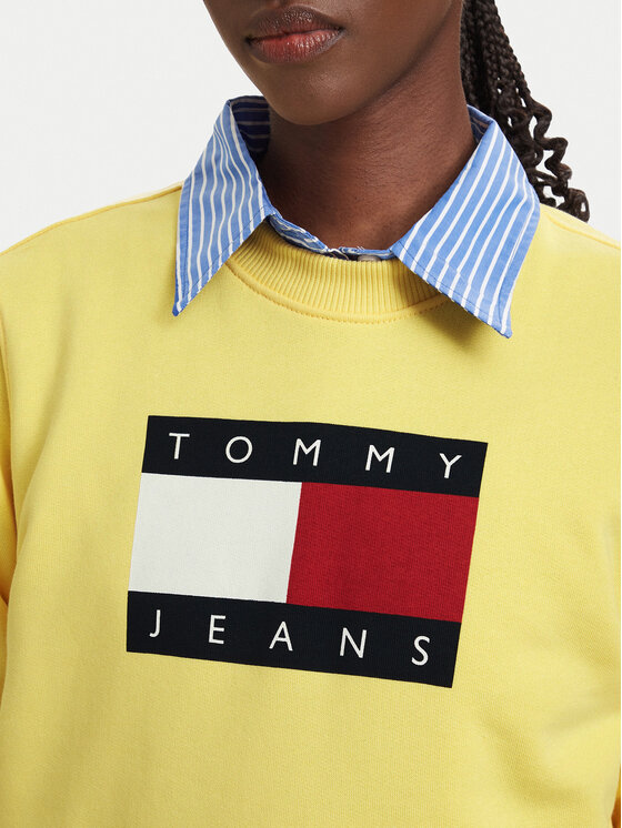Tommy Jeans Tommy Jeans Jopa Flag DW0DW22564 Svetlo rumena Regular Fit