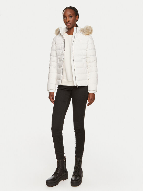 Tommy Jeans Tommy Jeans Pehelykabát Basic DW0DW18312 Fehér Slim Fit