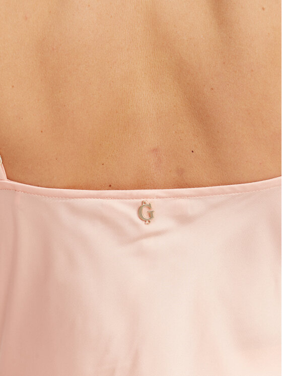 Guess Guess Sukienka wieczorowa W5GT10 WF1T2 Koralowy Slim Fit