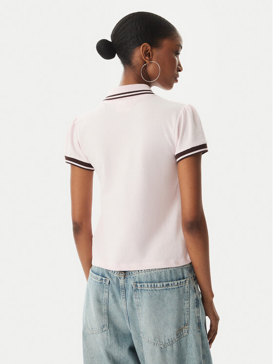 Juicy Couture Juicy Couture Тениска с яка и копчета Juicy Puff JCGCT126015 Розов Slim Fit