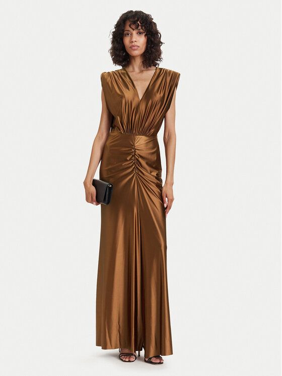 ACCESS FASHION ACCESS FASHION Sukienka wieczorowa 63-3333-124 Brązowy Regular Fit