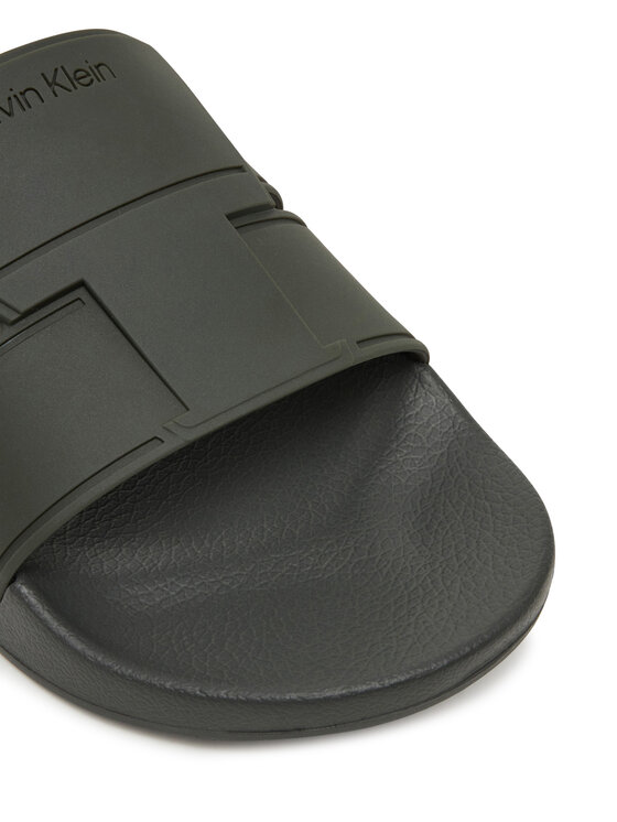 Calvin Klein Calvin Klein Nazouváky Pool Slide Double T HM0HM01752 Khaki